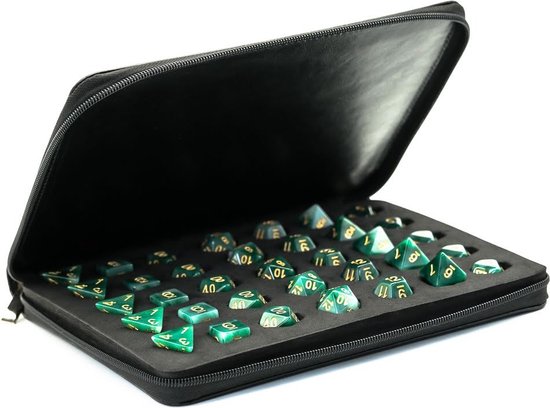 Thumbnail van een extra afbeelding van het spel Lapi Toys - Dungeons and Dragons dice box - DnD dice storage - D&D bewaardoos - Dice box - Dobbelstenen bewaren - Voor 5 sets (35 stuks) - Kunstleer - Zwart