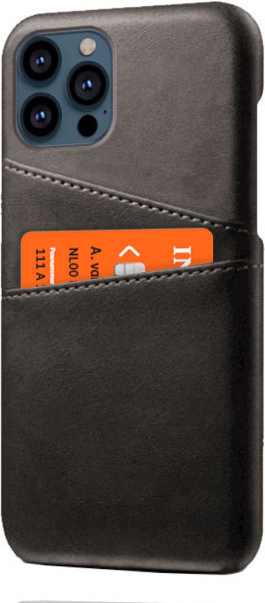 Peachy Duo Cardslot Wallet kunstleer hoesje geschikt voor iPhone 13 Pro - zwart