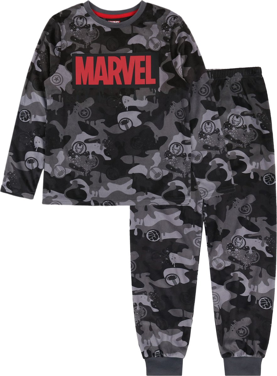 MARVEL - Grijze Camo Pyjama voor Jongens met Lange Mouwen / 140