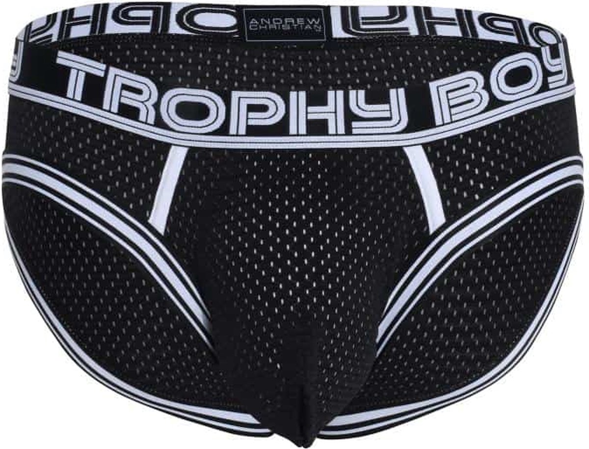 Andrew Christian Trophy Boy Mesh Brief Zwart - MAAT S - Heren Ondergoeds (erotisch) - Slip voor Mans (erotisch) - Mannen Mannen Slip