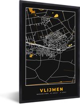 Fotolijst incl. Poster - Vlijmen - Stadskaart - Goud - Kaart - Plattegrond - 80x120 cm - Posterlijst