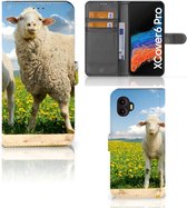 Telefoon Hoesje Geschikt voor Samsung Galaxy Xcover 6 Pro Wallet Book Case met foto Schaap en Lammetje