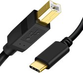 Printerkabel - USB C naar USB 2.0 B Kabel - Midi Kabel USB C - Printerkabel - Geschikt voor MIDI, Midi Keyboard, Midi Controller, Midi Interface, Printer, Scanner, Fax