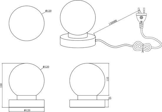 Lampe de table LED - Eclairage de table - Torna Baldo - Culot E14 - Rond - Zwart Mat - Aluminium