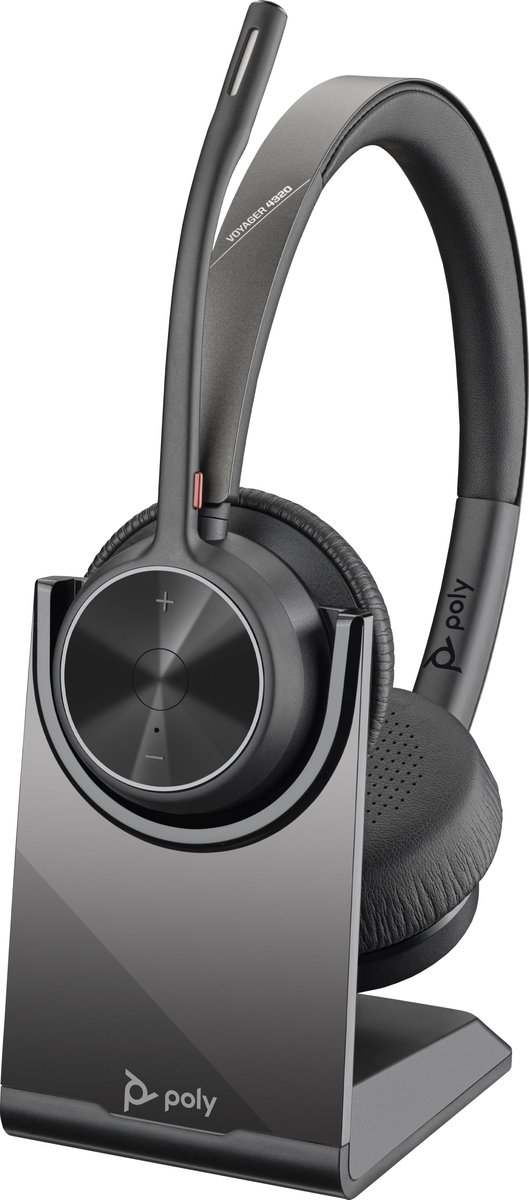 POLY Voyager 4320 USB-C Headset + BT700 dongle + oplaadstatief