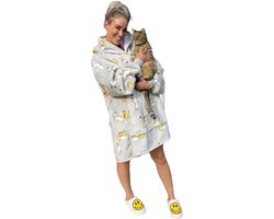 Badrock Hoodie deken - Fleece deken met mouwen en capuchon – Oversized hoodie – Fleece TV deken – Plaid met mouwen – Warm & zacht – hoodie blanket - Fleece poncho – Poezen