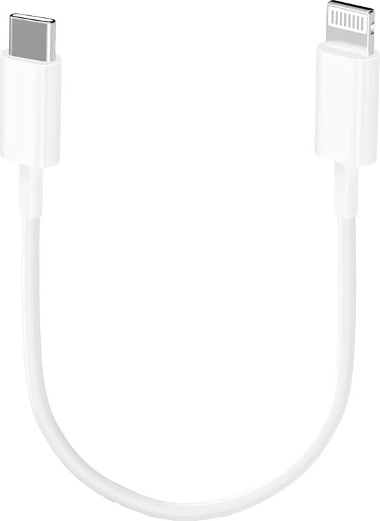 Korte 8-PIN naar USB C Snoer - Geschikt voor Apple CarPlay, iPhone - Wit -  Flexibel & | bol