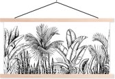 Affiche scolaire - Feuilles - Illustration - Zwart - Wit - 120x60 cm - Lattes vierges