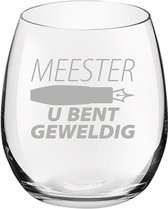 Gegraveerde Drinkglas 39cl Meester u bent geweldig