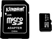 Kingston Micro SD geheugenkaart: 16GB SDHC