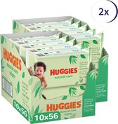 Bol.com Huggies billendoekjes - Natural Care - 20 x 56 stuks - 1020 doekjes - voordeelverpakking aanbieding