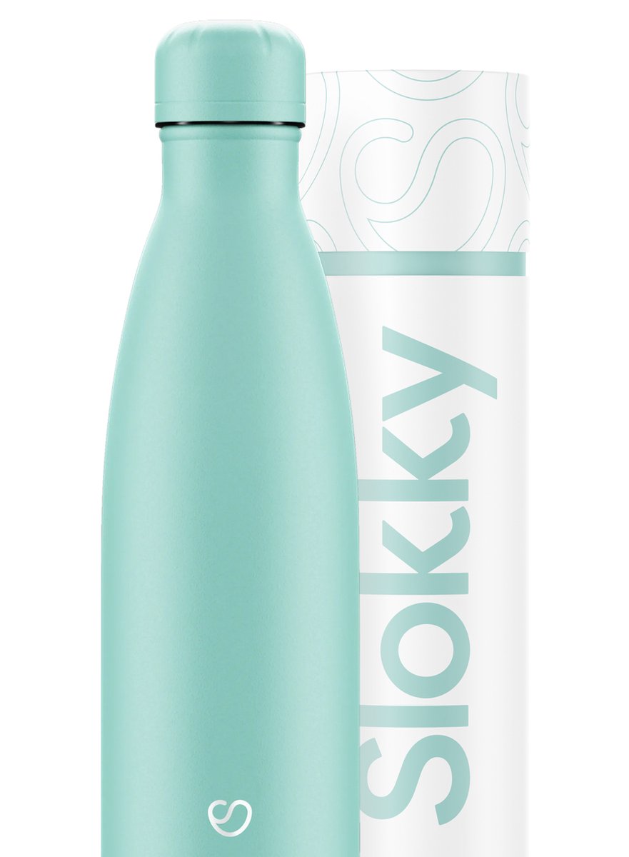Slokky - Pastel Green Thermosfles & Dop - 500ml