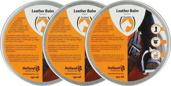 Excellent Leder & Zadel Balm Zwart - 150 ml - De basisverzorging voor alle soorten leder - Geschikt voor ruitermaterialen - Holland Animal Care