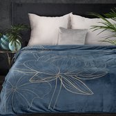 Oneiro’s Luxe Plaid LILI blauw - 150 x 200 cm - wonen - interieur - slaapkamer - deken – cosy – fleece - sprei