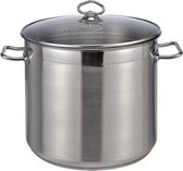 Bol.com RVS Soeppan 15 liter met glazen deksel - Haushalt pan geschikt voor alle warmtebronnen - Kook/keuken benodigdheden aanbieding