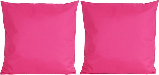 8x Bank/sier kussens voor binnen en buiten in de kleur fuchsia roze 45 x 45 cm - Tuin/huis kussens
