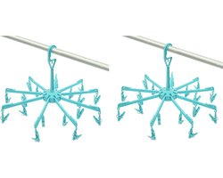 2x stuks droogcarrousel/droogmolentje met 18 knijpers - Droogrek/Droogmolen/Wasrekje