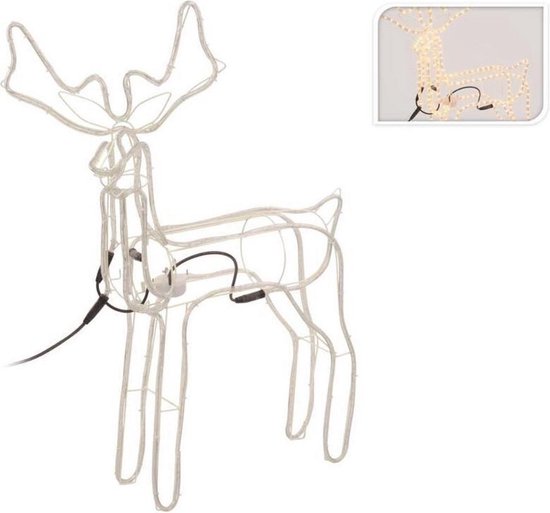 Kerstverlichting Kerst bundel 3D Rendier 90 cm & Luxe Sfeerhaard LED 41 x 35 cm