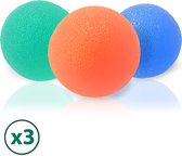 WeRelieff Stressbal voor Hand - Set van 3 Ronde Stressballen voor Kinderen & Volwassenen - Hand Trainer in Oranje Blauw Groen