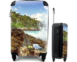 MuchoWow® Koffer - Rotsachtige kustlijn van Ochos Rios in Jamaica - Past binnen 55x40x20 cm en 55x35x25 cm - Handbagage - Trolley - Fotokoffer - Cabin Size - Print