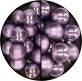 Kerstballen - kunststof - 28x stuks - lichtpaars - 4 en 6 cm
