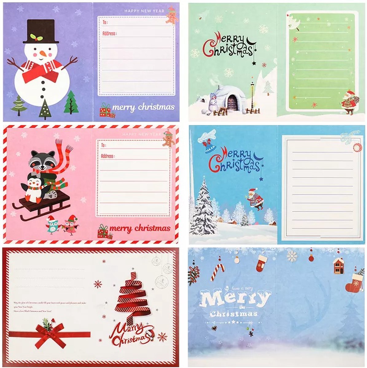 Huntex Diamond Painting Kerstkaarten - 8 Stuks 13x18cm - Complete Set — afbeelding 5