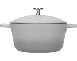 MasterClass Lichtgewicht Braadpan met Deksel - Stoofpan van Gegoten Aluminium Geschikt voor Inductiekookplaat en Oven Ombre Grijs