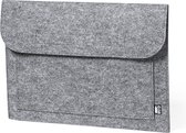 Laptophoes - Laptoptas - Sleeve - Met tablet vak - 37 x 26 cm - RPET Vilt - Voor 14" laptop - grijs