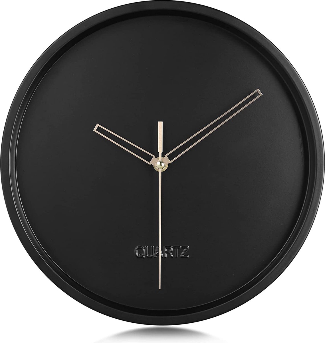 Wandklok industrieel Stille Zwarte Wandklok Rond 30 cm Metaal Decor Niet-tikkende Muurklok Keuken-Woonkamer-Slaapkamer-Kantoor