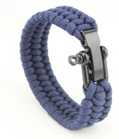 Stoere Survival Armband - Paracord - Blauw - Mode - Unisex - 23 cm - Textiel