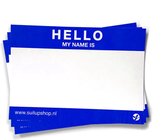 Hello My Name is stickers - 50 stuks - Blauw - Weerbestendig