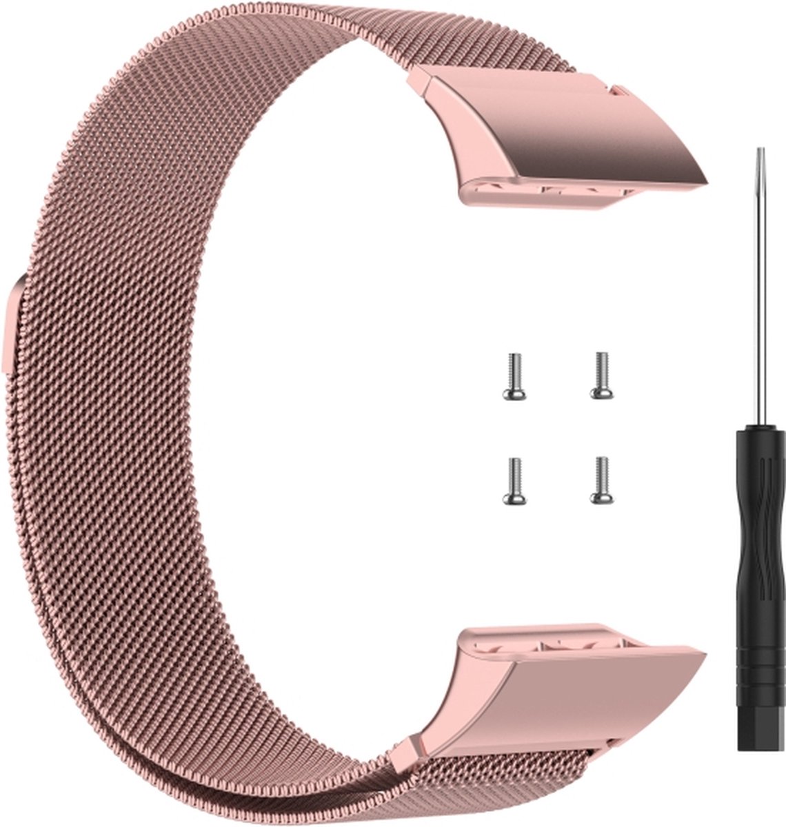 Milanees bandje - geschikt voor Garmin Forerunner 30 / 35 - rosekleurig