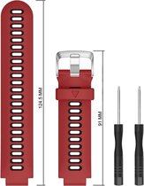 Siliconen bandje - geschikt voor Garmin Forerunner 220 / 230 / 235 / 620 / 630 / 735XT / Approach S20 / S5 / S6 - rood-zwart