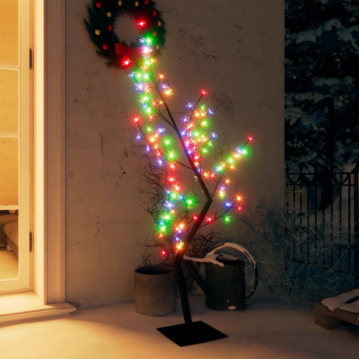 Prolenta Premium - Kerstboom met 128 LED's meerkleurig licht kersenbloesem 120 cm