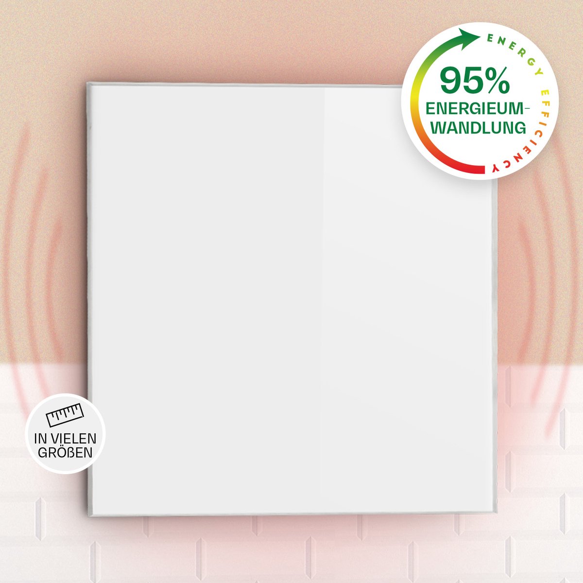 Klarstein Wonderwall 36 Infraroodverwarming - 60 X 60 cm - 360W - Ir Comfortheat - Geruisloos - Geen opdwarrelend stof - Thermostaat - Weektimer - Automatische uitschakelfunctie - Temperatuurregeling Bij Geopend Raam - Ip24 - Wit