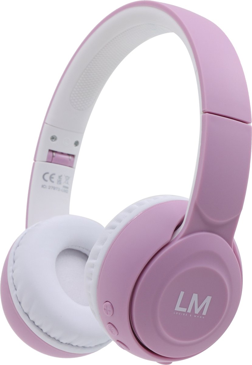 Louise&Mann 2 Draadloze On-Ear Koptelefoon, Bluetooth met [tot 25 uur afspeeltijd] HD-stereo, microfoon voor iPhone /Samsung /Huawei/iPad /TV – Purper