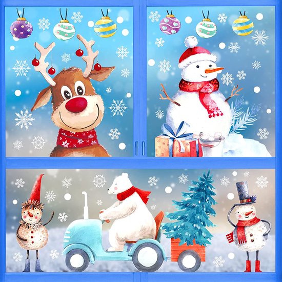 Raamsticker sneeuwvlokken wit kerst - 40 stuks