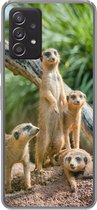 Geschikt voor Samsung Galaxy A53 5G hoesje - Stokstaartjes - Familie - Dieren - Siliconen Telefoonhoesje