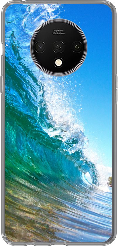 Geschikt voor OnePlus 7T hoesje - Een close-up van een golf die breekt voor de kust van Hawaii - Siliconen Telefoonhoesje