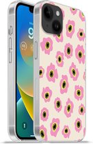 Geschikt voorApple Iphone 14 Plus - Soft case hoesje - Bloem - Patronen - Abstract - Siliconen Telefoonhoesje - Verjaardag cadeau tiener