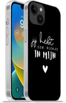 Geschikt voorApple Iphone 14 Plus - Soft case hoesje - Partner - Spreuken - Jij hebt een plekje in mijn hart - Quotes - Siliconen Telefoonhoesje