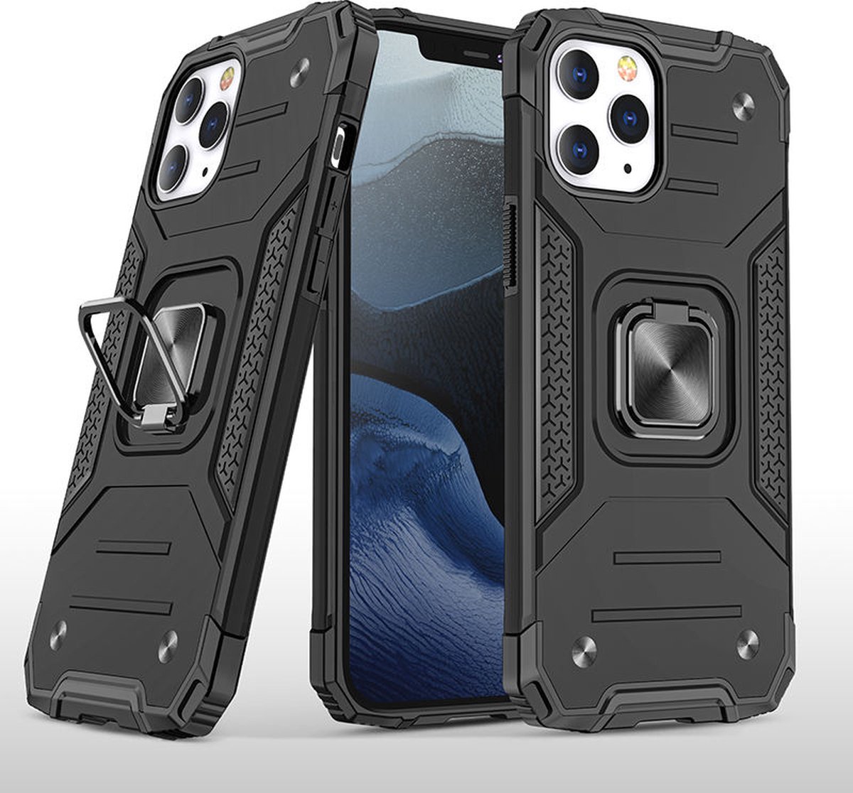 MCM iPhone 12 + iPhone 12 Pro (6,1 inch) Armor hoesje - Zwart