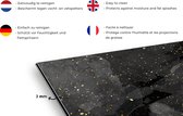 Spatscherm keuken 120x80 cm - Kookplaat achterwand - Marmer print - Zwart - Muurbeschermer hittebestendig - Zwarte spatwand fornuis - Hoogwaardig aluminium - Aanrecht decoratie