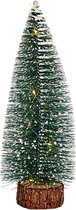 Krist+ Mini decoratie kerstboompje - met licht - H30 cm - groen - kunststof