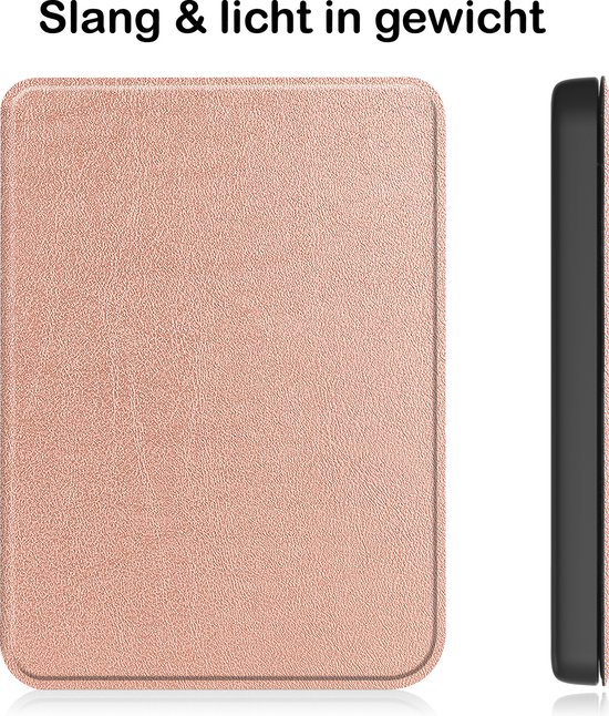 Hoesje Geschikt voor Kobo Clara 2E Hoesje Luxe Bescherm Case - Hoes Geschikt voor Kobo Clara 2E Hoes Book Cover - Rosé Goud van Hoesje  — afbeelding 4