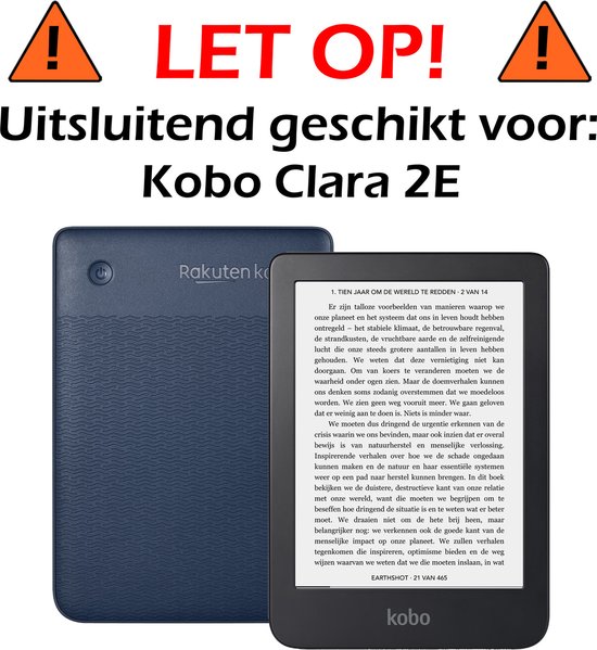 Hoesje Geschikt voor Kobo Clara 2E Hoes Book Case - Hoes Geschikt voor Kobo Clara 2E Hoesje Book Cover - Donkergroen van Hoesje  — afbeelding 2