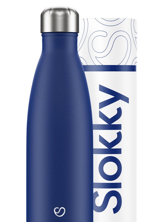 Slokky - Matte Blue Thermosfles & Drinkfles - 500ml