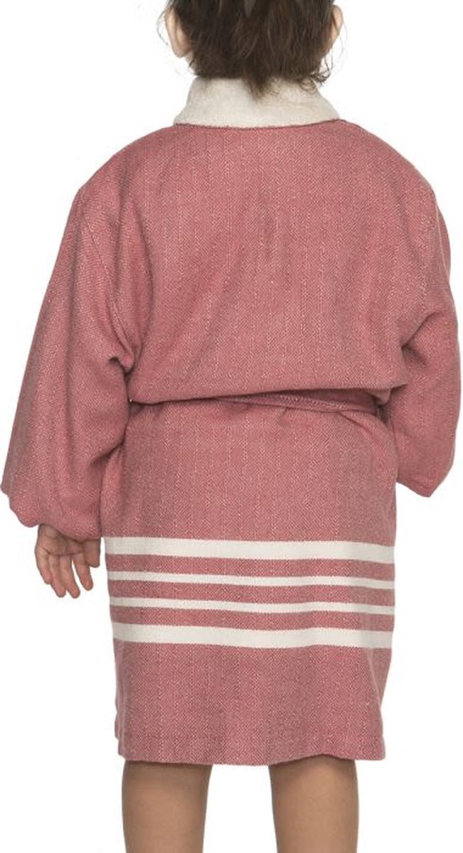 Hamam Kinderbadjas Dusty Rose - 2-3 jaar - jongens/meisjes/uniseks - badjas kind / kinderen - badjas kind badstof - zwembadjas - 2-3 jaar - jongens/meisjes/unisex pasvorm - comfortabele sjaalkraag - kinder badjassen - kinder badjas badstof van Hama — afbeelding 3
