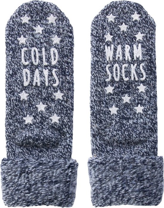 Homesocks Cold Days / Warm Socks met antislip - 42 - Blauw