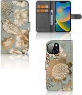 Hoesje Geschikt voor iPhone 14 Vintage Bird Flowers